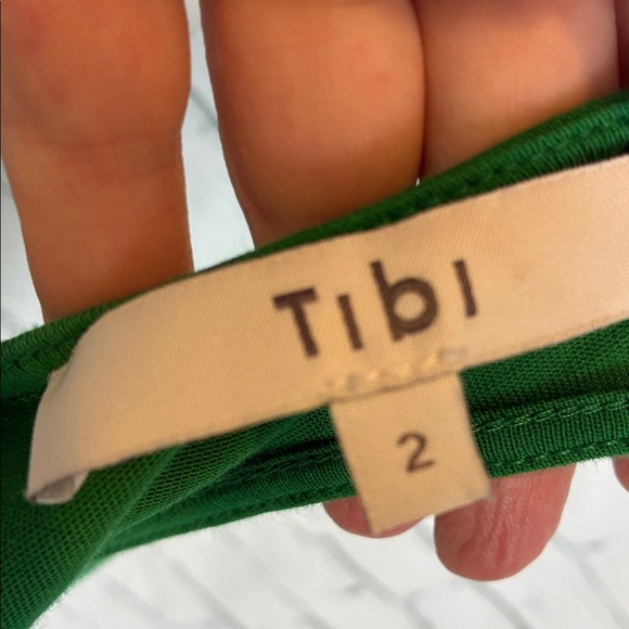 Tibi Sleeveless T-Shirt Dress 2 Green Casual Cotton Racerback Asymmetrical Prep - Picture 13 of 16